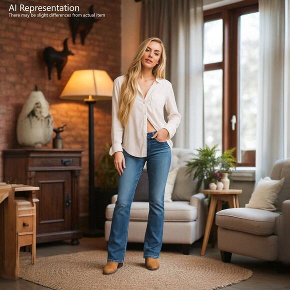 Joe's Jeans Wmns 28 Harvy Wash Distressed Honey Bootcut Designer Western Cowgirl - Picture 2 of 13